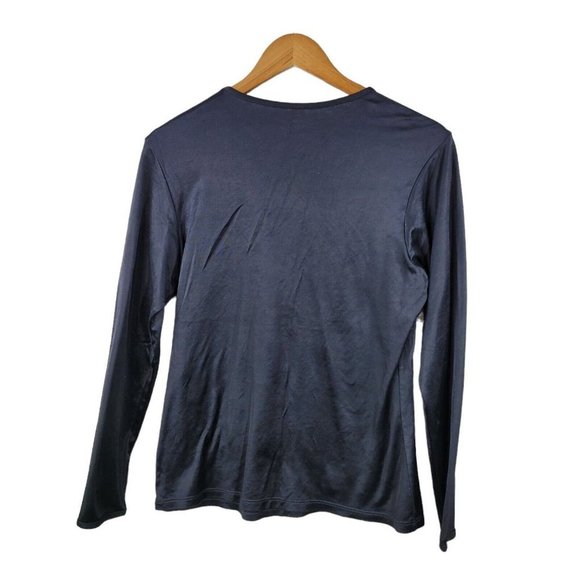 Cuddl Duds Plus Size 1X Base Layer Top Black Long Sleeve Warm Satin Womens - Picture 4 of 5